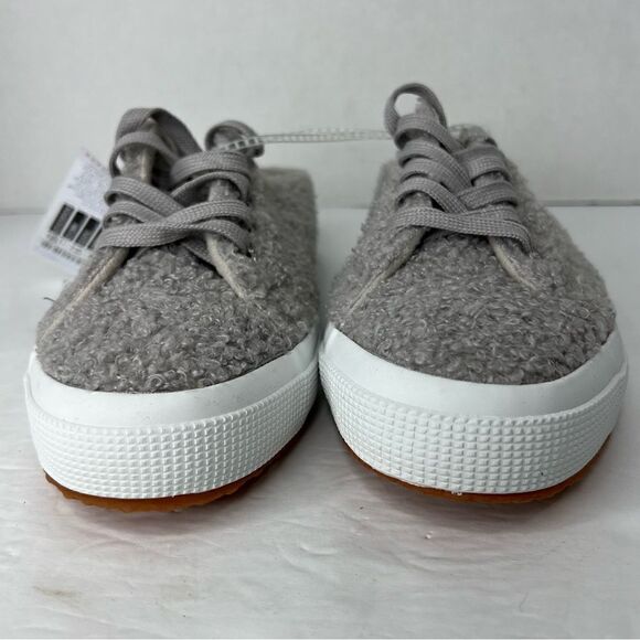 NWOT! Superga Slip On Shearling Mule Round Toe Light Gray Women S3112mw Sneakers - Picture 6 of 14